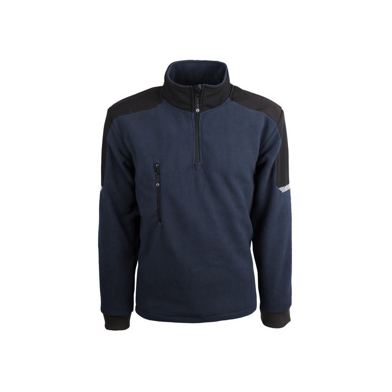 Pull polaire 100% polyester polaire 340 g/m2 col montant zip