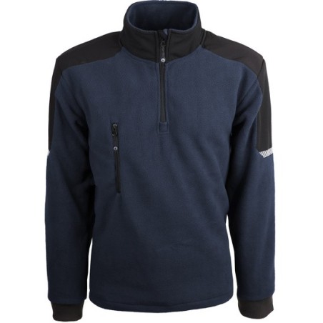 Pull polaire 100% polyester polaire 340 g/m2 col montant zip