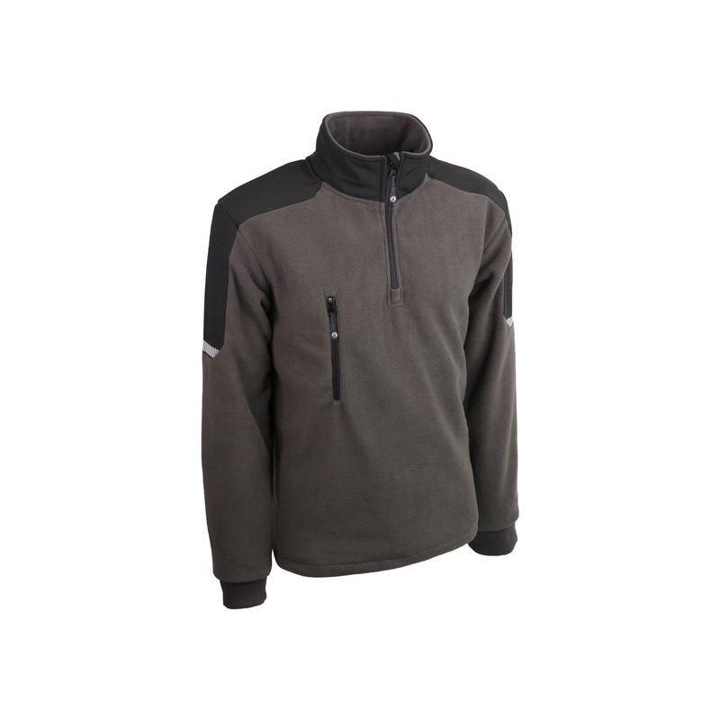Pull polaire 100% polyester polaire 340 g/m2 col montant zip