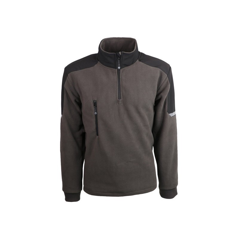 Pull polaire 100% polyester polaire 340 g/m2 col montant zip