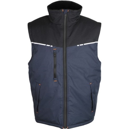 Gilet 100% polyester ripstop doublé et rembourré polyester 120 g/m2