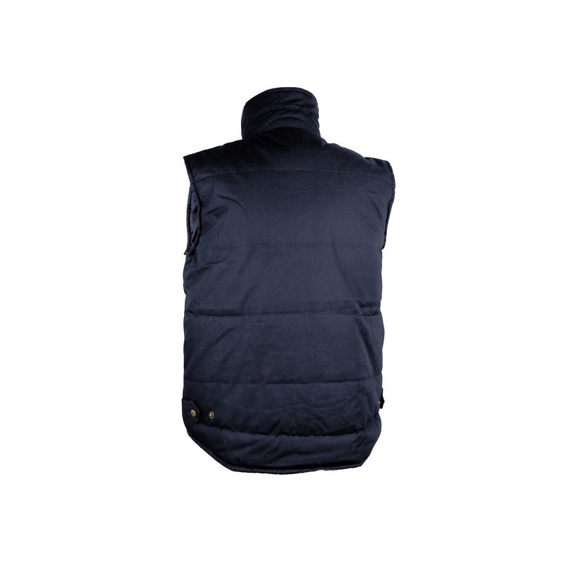 Gilet polyester coton multi-poches matelassage polyester bleu marine