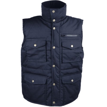 Gilet polyester coton multi-poches matelassage polyester bleu marine