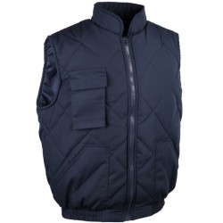 Gilet polyester coton avec col rembourrage polyester bleu marine