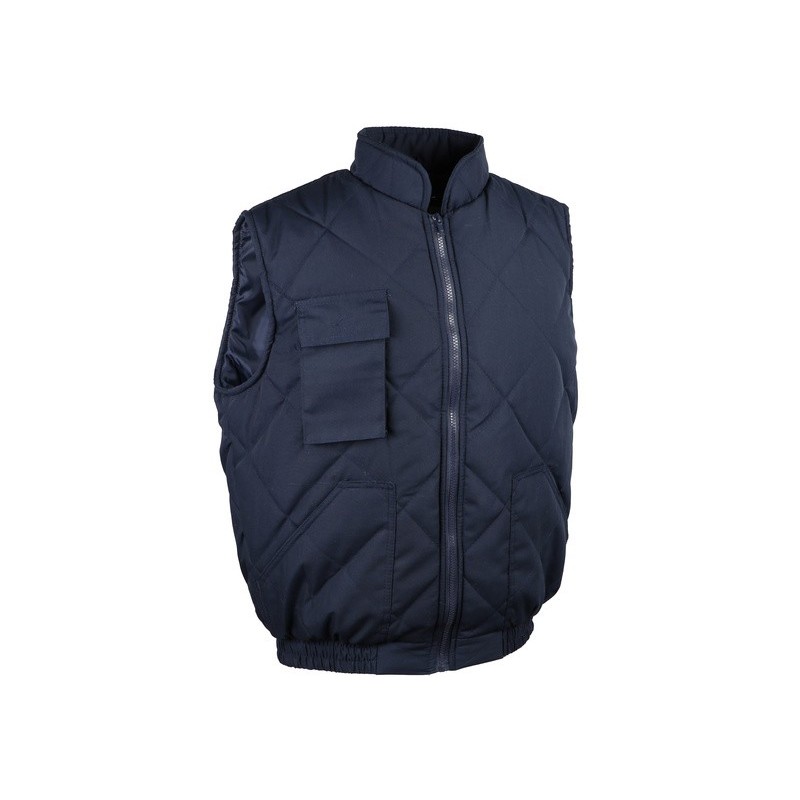 Gilet polyester coton avec col rembourrage polyester bleu marine