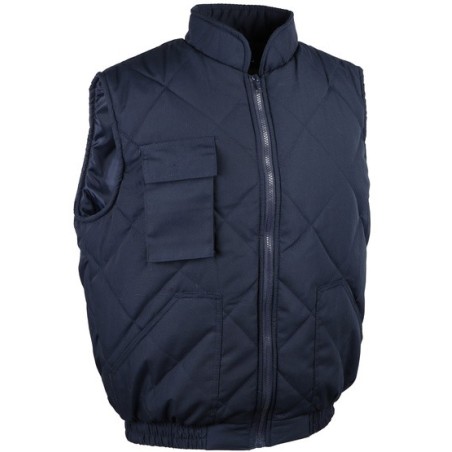 Gilet polyester coton avec col rembourrage polyester bleu marine