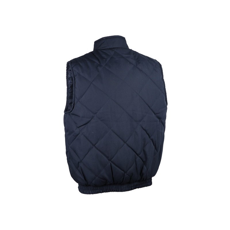 Gilet polyester coton avec col rembourrage polyester bleu marine