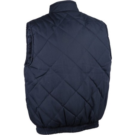 Gilet polyester coton avec col rembourrage polyester bleu marine