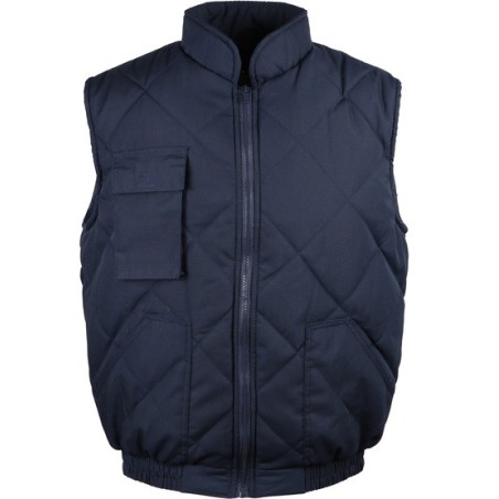 Gilet polyester coton avec col rembourrage polyester bleu marine