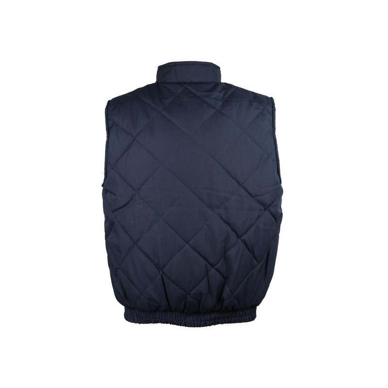 Gilet polyester coton avec col rembourrage polyester bleu marine