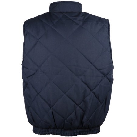 Gilet polyester coton avec col rembourrage polyester bleu marine