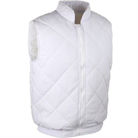 Gilet sans manche blanc polyester coton col rembourrage polyester