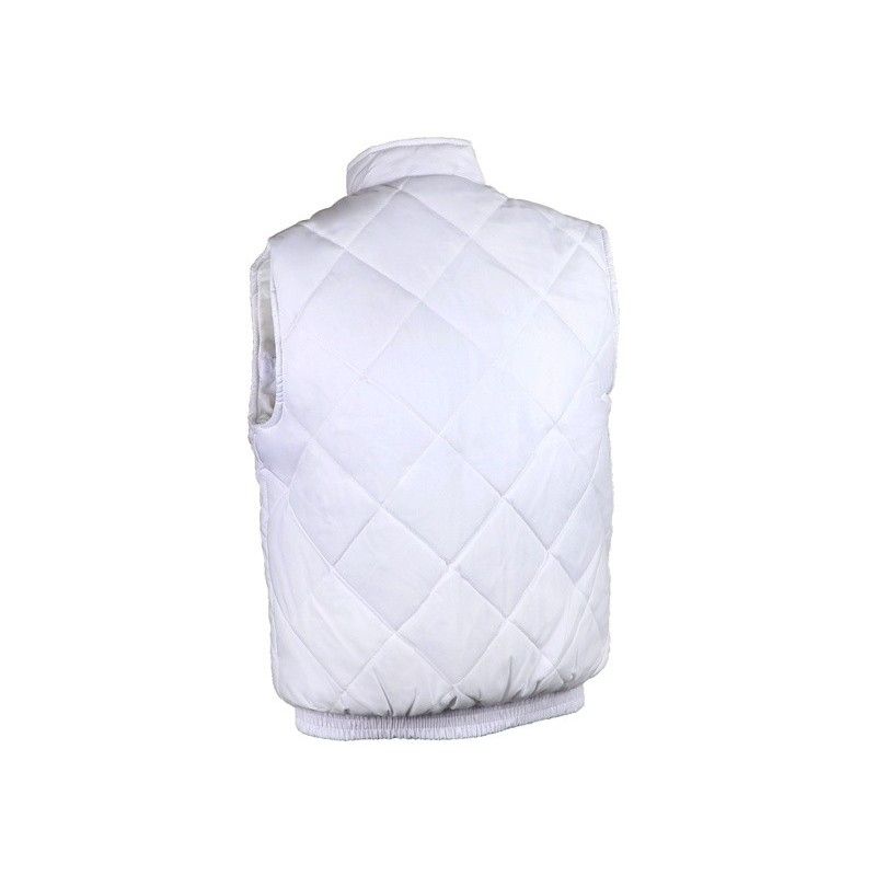 Gilet sans manche blanc polyester coton col rembourrage polyester