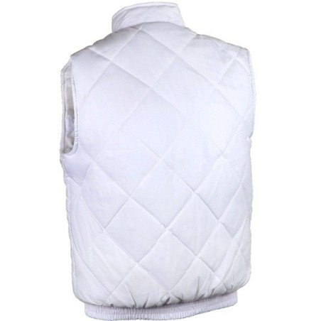 Gilet sans manche blanc polyester coton col rembourrage polyester