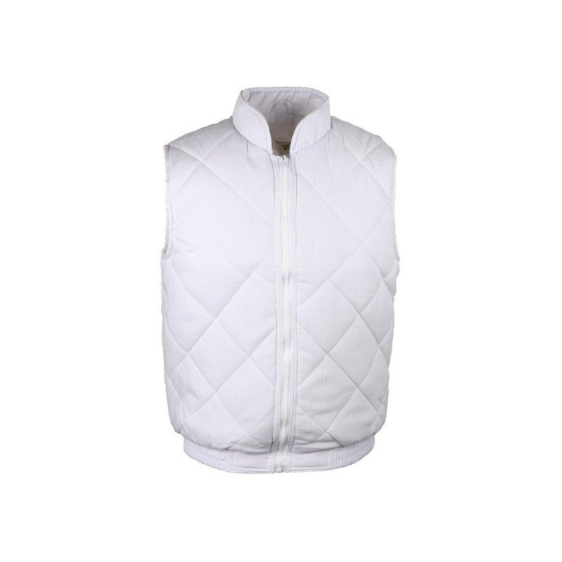 Gilet sans manche blanc polyester coton col rembourrage polyester