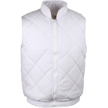 Gilet sans manche blanc polyester coton col rembourrage polyester