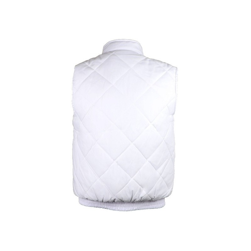 Gilet sans manche blanc polyester coton col rembourrage polyester