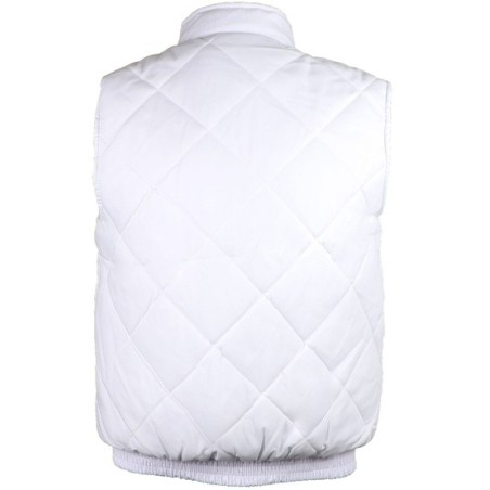 Gilet sans manche blanc polyester coton col rembourrage polyester