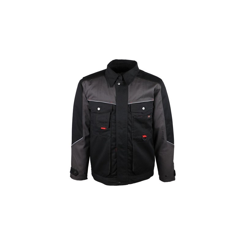 Veste de travail 65% coton 35% polyester 300 g/m2 gris noir