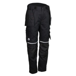 Pantalon de travail 60% coton 40% polyester 300 g/m2 noir genouillères