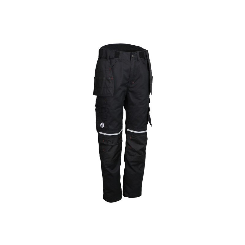 Pantalon de travail 60% coton 40% polyester 300 g/m2 noir genouillères
