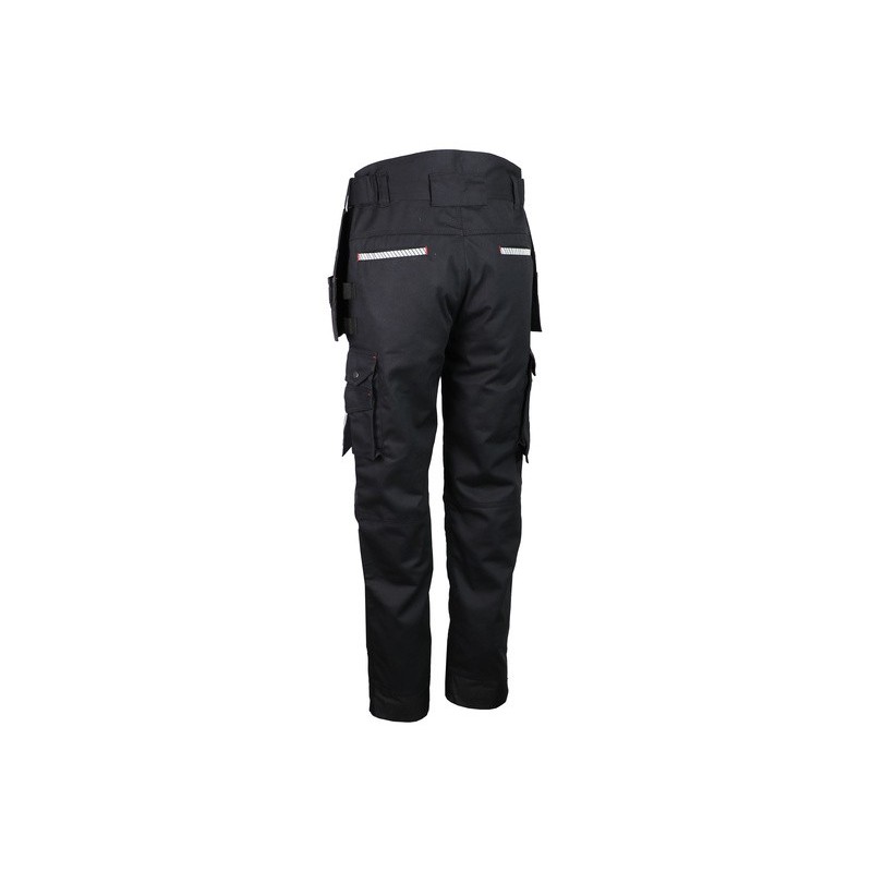 Pantalon de travail 60% coton 40% polyester 300 g/m2 noir genouillères