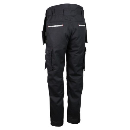 Pantalon de travail 60% coton 40% polyester 300 g/m2 noir genouillères