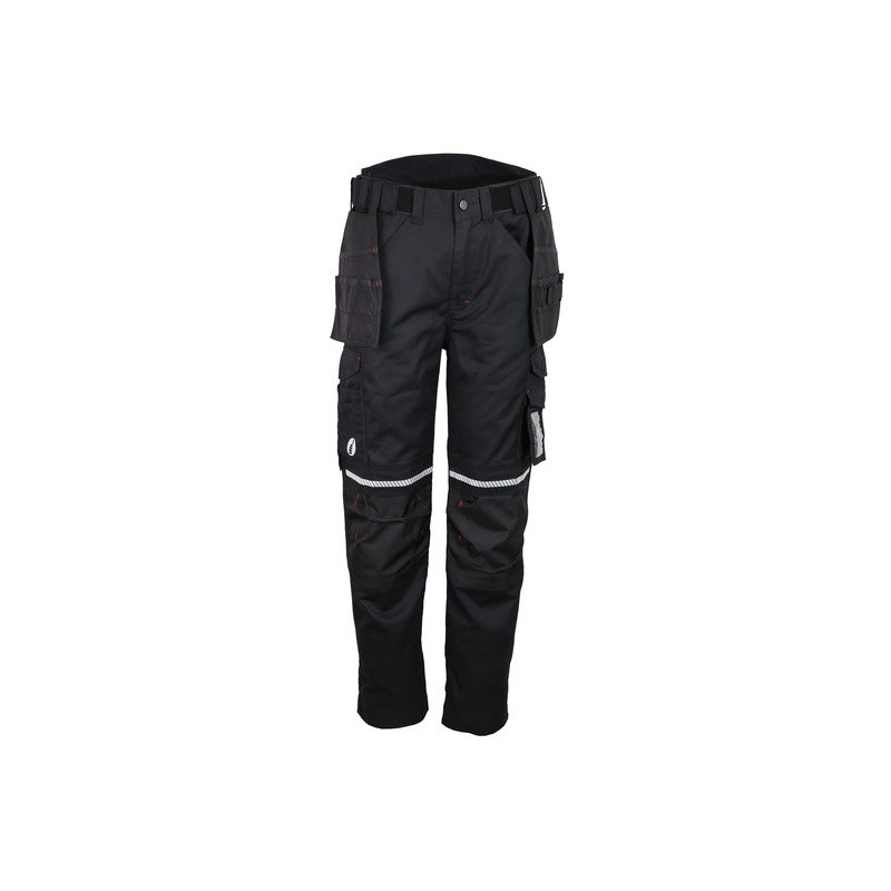 Pantalon de travail 60% coton 40% polyester 300 g/m2 noir genouillères