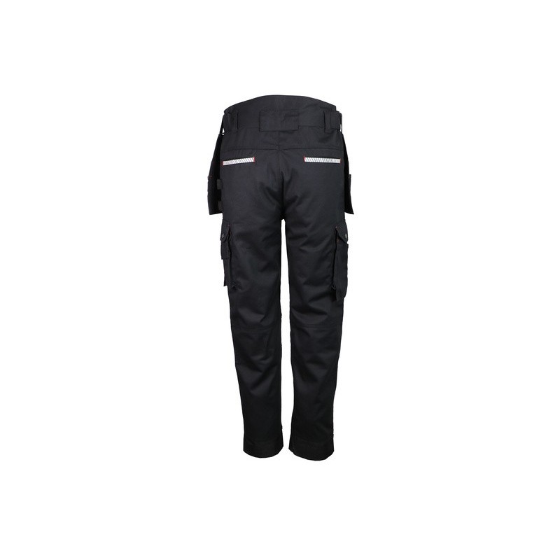 Pantalon de travail 60% coton 40% polyester 300 g/m2 noir genouillères