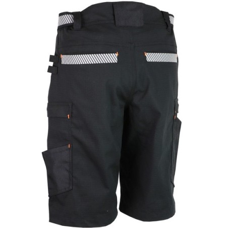 Short de travail ripstop coton polyester élasthanne 280 g/m2 noir