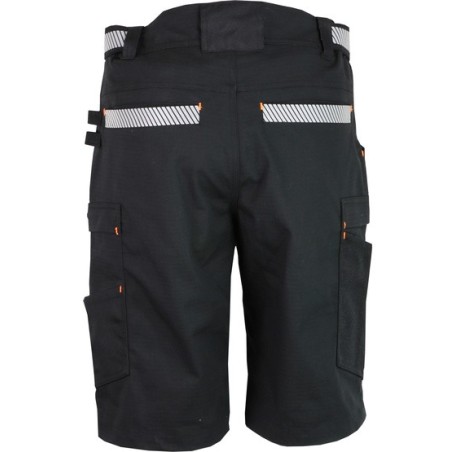 Short de travail ripstop coton polyester élasthanne 280 g/m2 noir