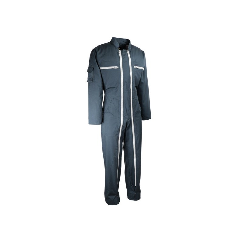 Combinaison travail double zip polyester coton 245 g/m2 multipoches