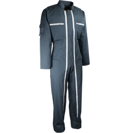 Combinaison travail double zip polyester coton 245 g/m2 multipoches