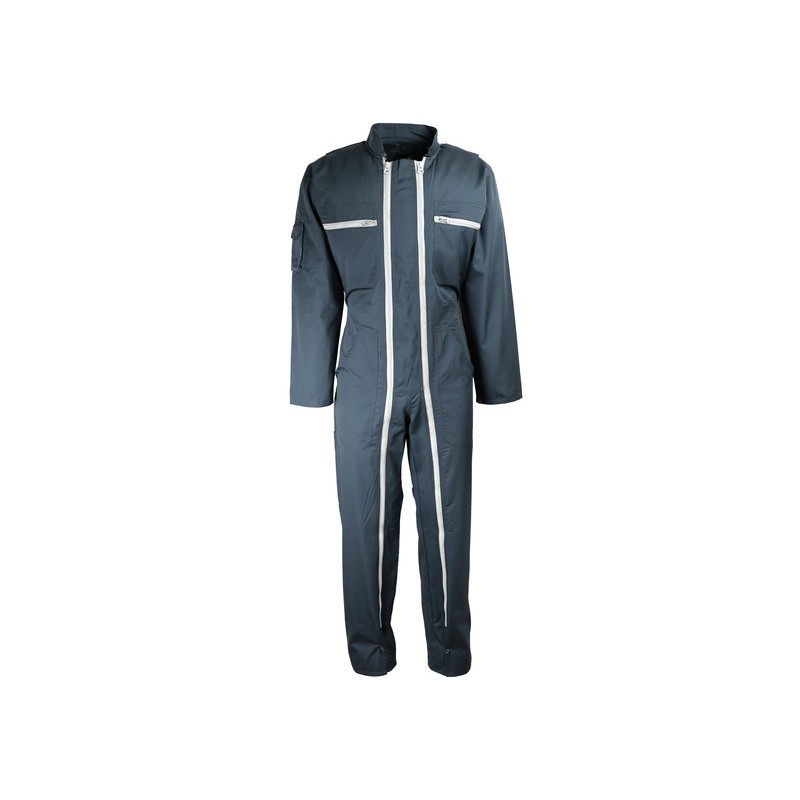 Combinaison travail double zip polyester coton 245 g/m2 multipoches