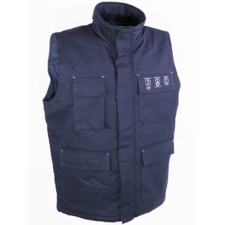 Gilet ignifugé tissu retardateur de flamme 350 g/m2 bleu