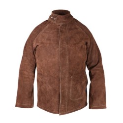 Veste soudeur croûte supérieure de bovin cousue fil aramide dos Proban®