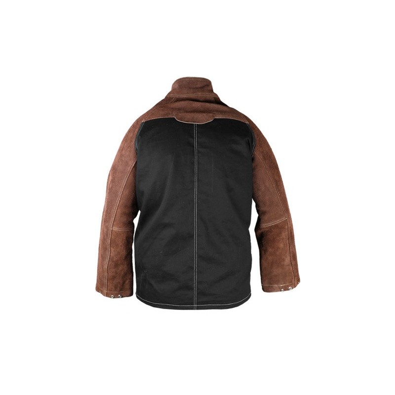 Veste soudeur croûte supérieure de bovin cousue fil aramide dos Proban®