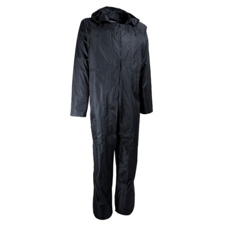 Combinaison de pluie PVC souple support polyester avec capuche