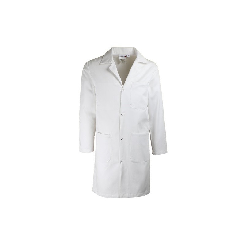 Blouse travail 100% coton bleu ou blanc fermeture boutons poches