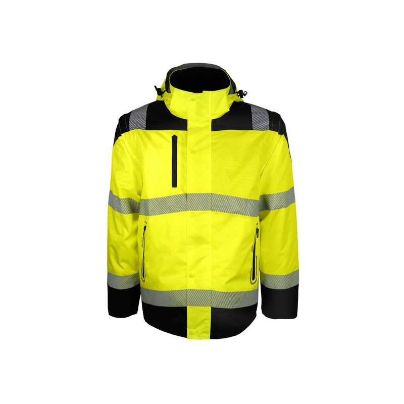 Blouson haute visibilité 2 en 1 manches amovibles doublure polaire