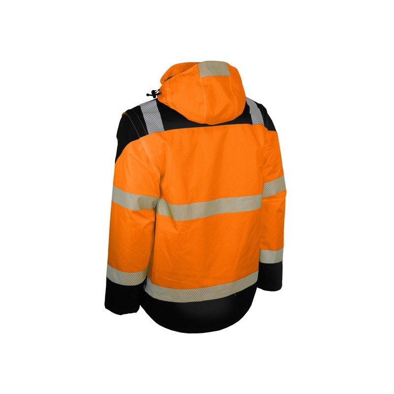 Blouson haute visibilité 2 en 1 manches amovibles doublure polaire