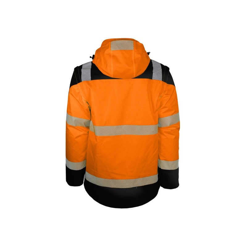 Blouson haute visibilité 2 en 1 manches amovibles doublure polaire