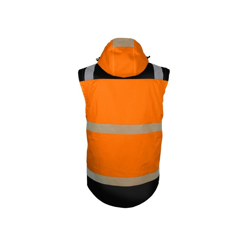 Blouson haute visibilité 2 en 1 manches amovibles doublure polaire