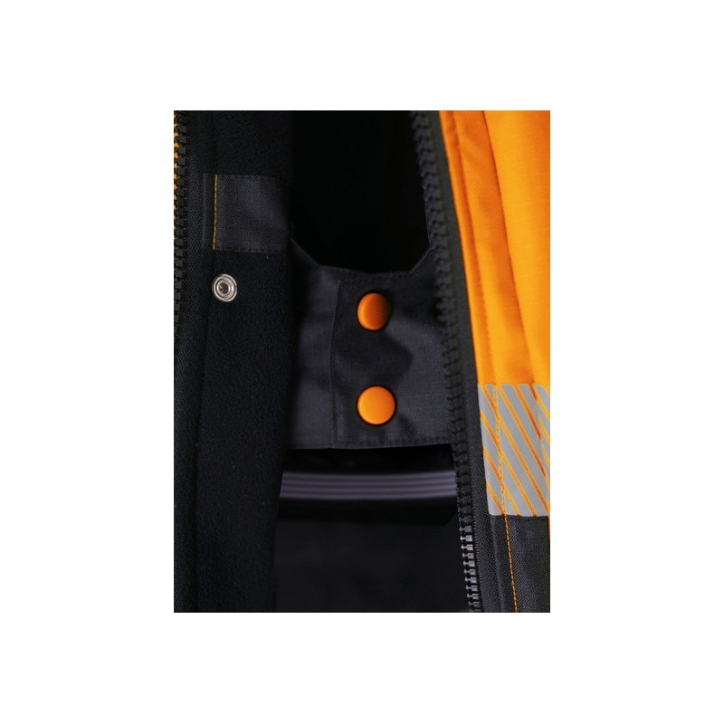 Blouson haute visibilité 2 en 1 manches amovibles doublure polaire