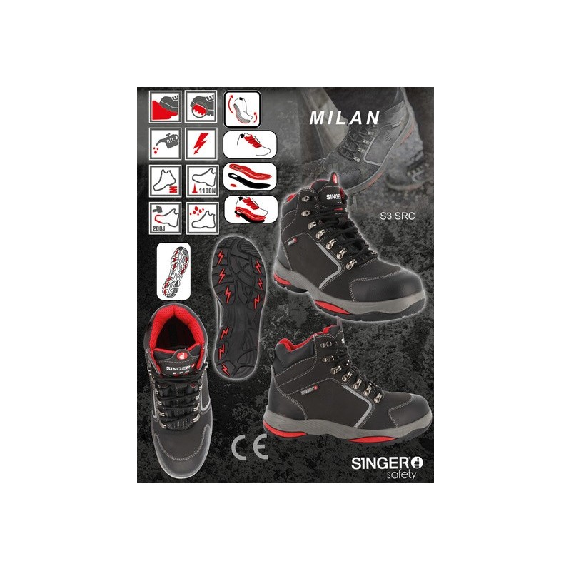 Chaussures montantes de sécurité en cuir nubuck HRO FO SR