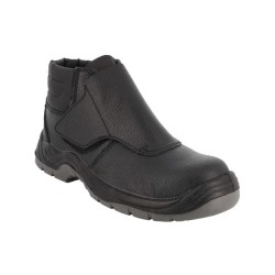 Chaussures hautes de travail cuir grainé avec rabat S1P FO SR