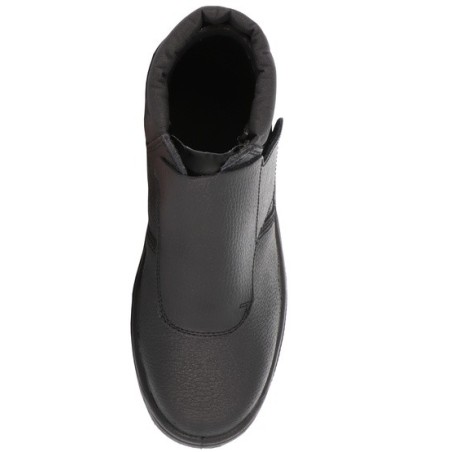 Chaussures hautes de travail cuir grainé avec rabat S1P FO SR