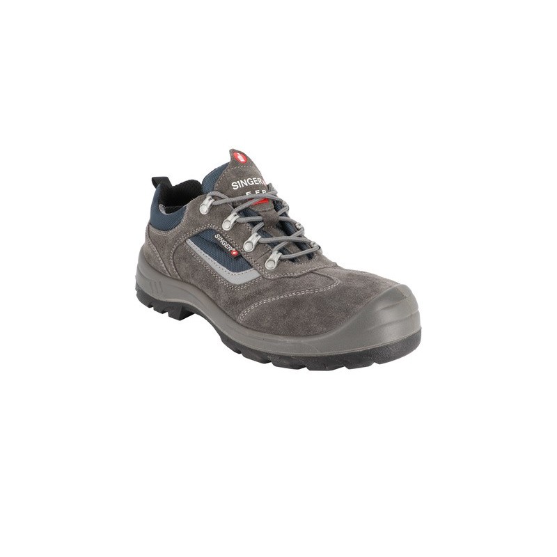 Chaussures basses cuir croûte velours S1PL FO SR