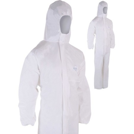 Combinaison protection chimique type 5-6 Blanc usage unique capuche