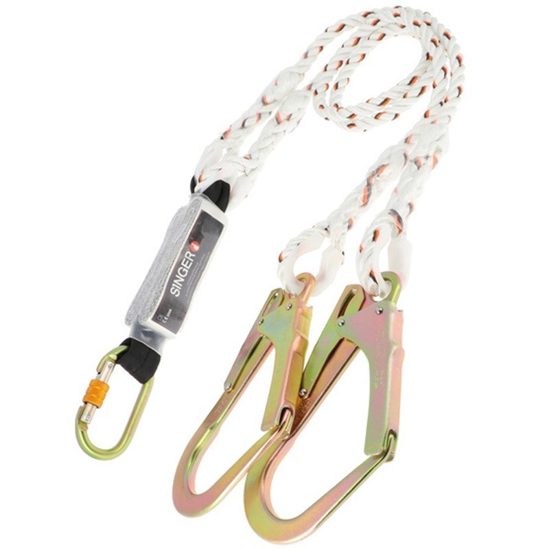 Double longe antichute 1,5m avec absorbeur + connecteurs